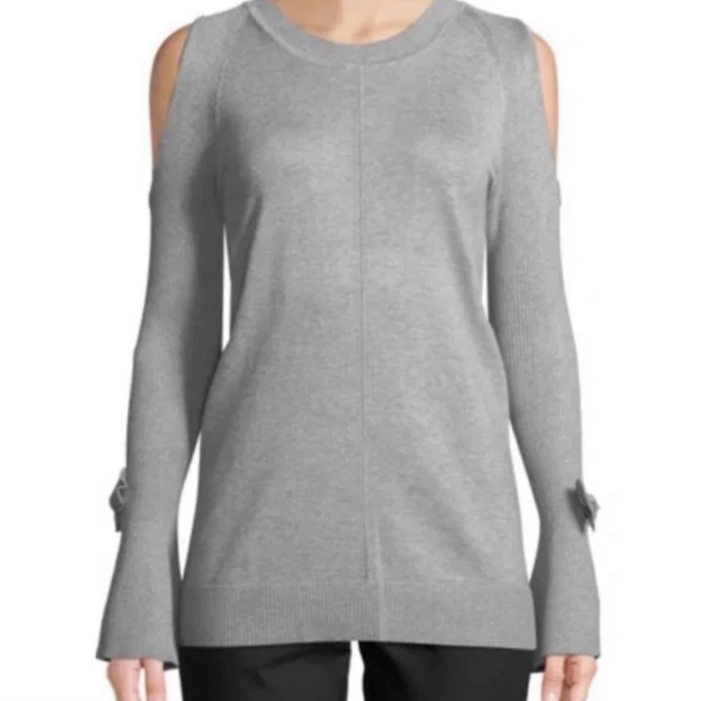 Karl Lagerfeld Paris Women's Crew Neck Cutout Shoulder Sweater [3512]